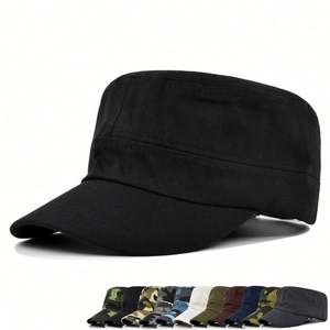<b>Flat</b> <b>Cap</b> Curved Eaves Light Board Leisure Mountaineering Sun Hat <b>Summer</b> 100% Cotton Unisex Outdoor Wholesale Captain Hat - Product Image 1