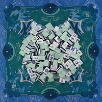 Jeu de Mahjong professionnel 4 couches, 160 tuiles, édition américaine, bleu pâle, en acrylique lourd, édition Charleston Tropical Fan