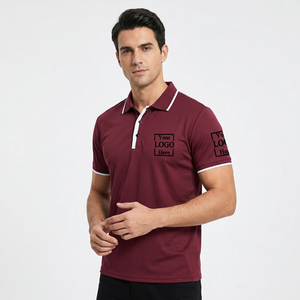 Custom <b>Men's</b> Maroon <b>for</b> <b>Shirt</b> Short Sleeve Solid Color Breathable Knitted 100% Cotton Anti-Wrinkle Casual Design Logo Print - Product Image 3