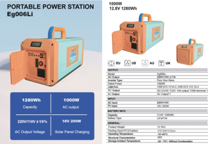 Digital Control 1000W Portable Outdoor Emergency Power Station Large Capacity Power Station for Power Tools Factory OEM ODM Eg - Product Image 3