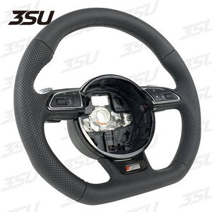 Volante de Cuero con Fibra de Carbono para <span class=keywords><strong>Audi</strong></span> <span class=keywords><strong>A1</strong></span> A3 A4 A5 A7 A8 Q3 Q5 Q7 RS3 S3 S4 S5 RS6 RS7 TT TTRS, Accesorios para Coche, 2019 2020 <span class=keywords><strong>2021</strong></span> - Product Image 3