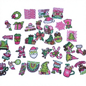 Atacado de 36 Peças de <span class=keywords><strong>Patches</strong></span> de Natal Bordados para Roupas, Chapéus e Decorações da Série Bastão de Caminhada para Idosos - Product Image 1