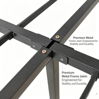 Vente directe usine – Cadre de lit en métal souple et durable, moderne, pour chambre et appartement, assemblé et démontable, avec sommier intégré, taille personnalisable
