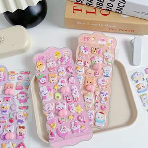 Autocollants gonflés 3D mignons et doux Wowei pour enfants, animaux à presser, lapin et ours en PVC écologiques - Product Image 4