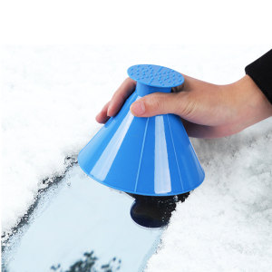 เครื่องมือขูดน้ำแข็งบนกระจกรถยนต์ รูปทรงกรวย ขจัดหิมะ ขูดน้ำแข็งอเนกประสงค์ ใช้กับกระจกมองหลัง สำหรับทำความสะอาดรถยนต์ - Product Image 1