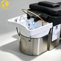 Bassin de lavage portable japonais pour shampoing, réservoir d'eau 60L, en cuir PU durable, réglable, pour lit de beauté, noir, pour lavage de cheveux et thérapie capillaire