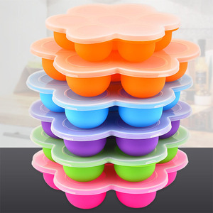 Moule à glaçons pour bébé en plastique doux au toucher de qualité alimentaire avec couvercle en PP écologique, <span class=keywords><strong>bac</strong></span> à glaçons pour crème glacée - Product Image 1
