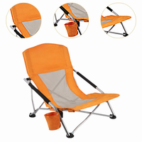 Siège de plage pliable en métal confortable et durable pour le camping et la pêche en plein air