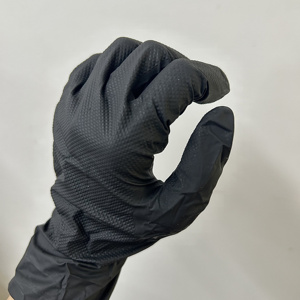 Industrial Mechanical Heavy Duty Orange Nitrile <strong>Gloves</strong> 8 Mil Disposable Diamond <strong>Grip</strong> Work Black Nitrile <strong>Gloves</strong> XL - Product Image 4