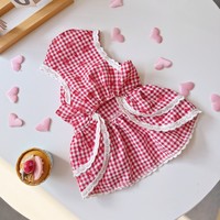 Robe de fête décontractée en polyester à double couche avec motif de roses pour petits chats et chiens, idéale pour les séances photo