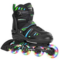 Patins à roulettes ajustables pour enfants avec roues en PU pour garçons, filles, adultes, adolescents, roulements ABEC-7 entièrement lumineux, imperméables