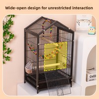 VaryWell Grande Cage à Oiseaux en Métal pour Nymphées, Perroquets, Pinsons - Cage de Reproduction Spacieuse de Luxe avec Conception Anti-Escape, Villa pour Oiseaux