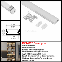 Profilé LED ultra-fin en U avec couvercle laiteux pour dissipation thermique et éclairage LED, avec service de soudure
