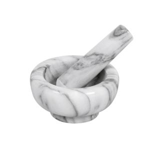 Mortero y pilón de mármol de 4.5 cm de diámetro y 9 cm de altura para moler hierbas y especias - Product Image 1
