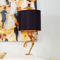 Lampe de table LED moderne en ABS avec abat-jour noir, lumière blanche neutre 4100K, design oiseau pour éclairage nocturne de chambre