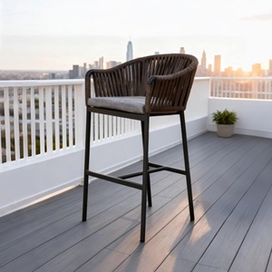 Nordic Stackable Aluminum Rope Woven <b>Stool</b> Lightweight Water Resistant Modern Design <b>for</b> Commercial Use Cafes Bars <b>Gardens</b> - Product Image 3