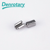 Denrotary Boutons Linguaux Orthodontiques Métalliques à Sertir avec Base en Maille Rectangulaire, Fixables, pour Arrêter les Appareils Dentaires, 10 Pièces/Emballage