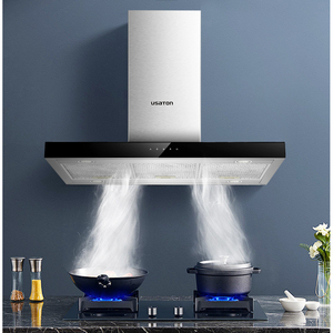 <span class=keywords><strong>Hotte</strong></span> <span class=keywords><strong>aspirante</strong></span> d'îlot à commande tactile électrique à faible bruit avec verre trempé et lampes LED pour une utilisation domestique en cuisine - Product Image 5