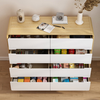 Commode de chambre moderne en bois de pin à tiroirs multiples, design durable, rangement modulaire pour usage commercial et résidentiel
