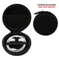 Étui de rangement pour écouteurs en EVA rigide, pochette portable antichoc avec poche en filet et sangle élastique, pour écouteurs et petits appareils électroniques
