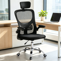 Chaise de bureau ergonomique en maille au design minimaliste, réglable, pour le bureau à domicile, les visiteurs et les réunions