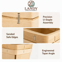 Boîtes en bois de peuplier personnalisées de qualité supérieure pour fruits et légumes, emballage durable et ventilé pour baies et champignons, caisse en bois