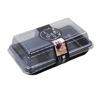 Boîtes à gâteaux en plastique PET personnalisées pour la boulangerie, emballage de pain, étiquette adhésive imprimée, joint de taille, blister, qualité alimentaire, jetable