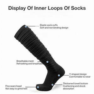 Não Slip Athletic Soccer Rugby <span class=keywords><strong>Socks</strong></span> Homens Branco Joelho Alto <span class=keywords><strong>Extra</strong></span> Longo Scrunch Rugby <span class=keywords><strong>Socks</strong></span> - Product Image 3