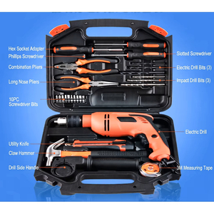 Electric Drill <b>Tool</b> <b>Set</b> 1/2 In Cordless Combination Kit Home Maintenance - Product Image 4