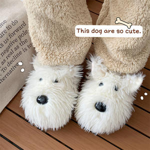 Nouveau mignon <span class=keywords><strong>chien</strong></span> errant en peluche chaud pantoufles <span class=keywords><strong>pour</strong></span> les femmes en automne et en hiver intérieur maison <span class=keywords><strong>anti</strong></span>-dérapant fond souple coton pantoufle Ins Style - Product Image 2