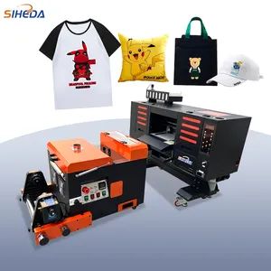 Siheda pencetak DTF A3 kualitas tinggi Dual i3200 Printhead ukuran kecil tekstil Inkjet Digital Printer untuk pencetakan baju