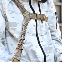 Sangle tactique TONMO à motif camouflage, en polyester élastique de 8 mm, réglable, robuste, à dégagement rapide, sangle tactique à point unique