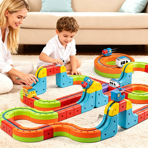 Set di Costruzioni Elettriche Magnetiche 3D da 81 Pezzi, Giocattolo Educativo con Pista Ferroviaria per Bambini - Product Image 3