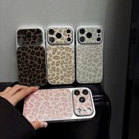 Étui de protection antichoc en cuir PU de haute qualité avec texture léopard scintillante pour iPhone 17 16 15 14 13 Pro Max