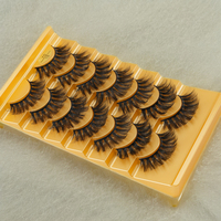 Extensions de cils en fibres naturelles, emballées sur mesure, faites à la main, longues, spectaculaires, effet 3D, en vison artificiel, populaires