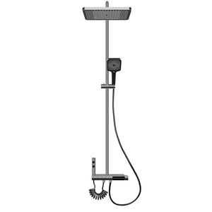 Sistema de Ducha de Acero Inoxidable con Pantalla LED de Temperatura, Luz Ambiental de Cielo Estrellado, Salida de Agua Oculta y Amplio Estante de Almacenamiento - Product Image 1