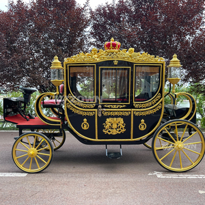 Carruaje Eléctrico de Lujo para Bodas, Diseño Real Negro y Dorado, con 4 Ruedas, para Eventos al Aire Libre - Product Image 5