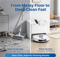 R10 Pro Ultra Robot Vacuum Mop Combo >2499Pa Daya Hisap 1000mAh Baterai Li-Ion >121-150mnt Waktu Kerja >2L Tempat Sampah Basah & Kering Untuk Mobil
