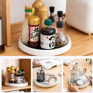 360 Rotation Non-Skid Pantry Cabinet Lazy Turntable with Wide Base <b>Storage</b> Bin Rotating Organizer for Kitchen Seasoning - Product Image 4