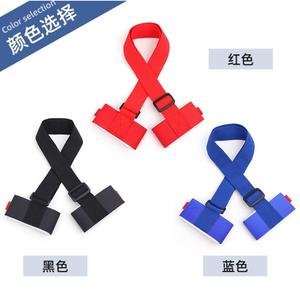 Sangles de ski réglables, harnais en nylon bleu pour le ski et la luge, avec accents rouges, taille individuelle Ztc425 - Product Image 5