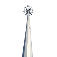 Poteau Monopôle Urbain Intégré à Énergie Solaire de 15m/20m avec Éclairage Public LED et Armoire BTS 5G Intégrée