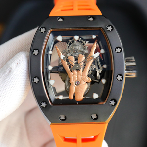 Luxury <strong>Watches</strong> for <strong>Men</strong> 52-01 Style Skull Tourbillon Black Ceramic Case Gold Skull Manual Mechanical <strong>Watch</strong> Skeleton Wristwatch - Product Image 2