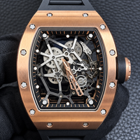 Montre mécanique pour homme de haute qualité, série 035, or rose, grand cadran lumineux, cristal saphir, pour le bureau et les déplacements