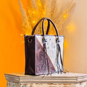 Nuevo Bolso Tote de Cuero Hecho a Mano de Alta Calidad, a la Moda, de Gran Capacidad, con Pelo de Vaca, Colección de Lujo para Mujer - Product Image 2