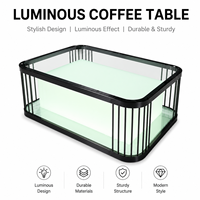 Table basse lumineuse à LED, table de bar lumineuse, table de restaurant moderne avec plateau en verre, mobilier commercial pour discothèque, hôtel, salon