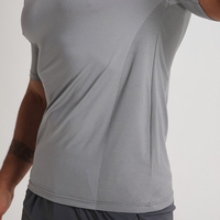 T-shirt de sport athlétique pour homme à séchage rapide, ajusté, à manches courtes, anti-humidité, en nylon, pour la course et la gym, col ras du cou