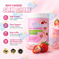 Poudre de remplacement de repas Slim Shake avec formule riche en protéines et saveur fraise pour la gestion du poids Nutrition Marque privée