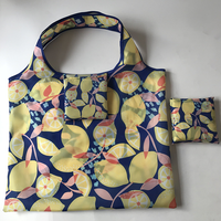 Sac de courses pliable personnalisé en polyester 190T, écologique, recyclable et réutilisable, avec poche carrée et poignée longue