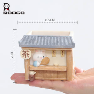 Avec Plantes Bureau Maison Voyage de Saveur Roogo Style <span class=keywords><strong>Japonais</strong></span> Ensemble de 4 Pièces Cadeau avec Petite Plante et Porte-Stylo <span class=keywords><strong>Pot</strong></span> Succulent - Product Image 3