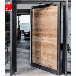Alland Amerikaanse Veiligheid Luxe Villa Entree Guard Nieuwste Houten Enkele Hoofddeur Ontwerp Moderne Deuren Voor Huizen Exterieur - Product Image 6